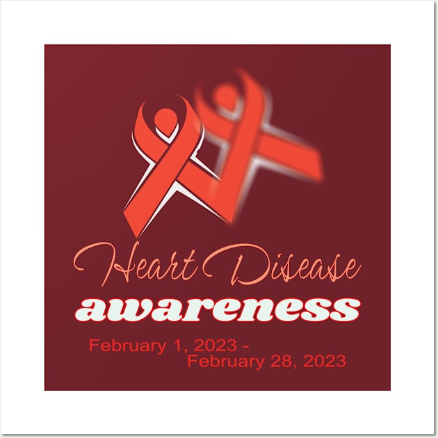 Heart disease awareness month Wall Art by TeeText